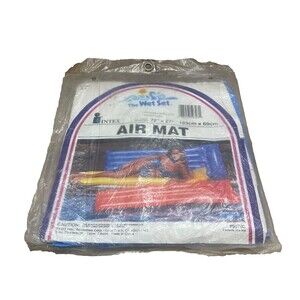 Intex The Wet Set Vintage Pool Float Air Mat Pool Beach Swimming Blue 72x27